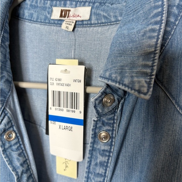 NEW KUT from the Kloth Chambray Denim Shirt Dress – Size XL – Vintage Wash – NWT - Picture 3 of 3